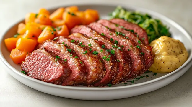 Schmackhaftes Geschmortes Rindfleischgericht mit Beilagen