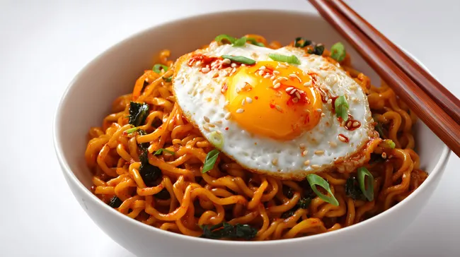 Schmackhaftes koreanisches Reisnudel-Gericht