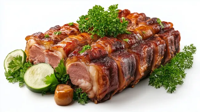 Schmackhaftes Schweinefilet mit Speckmantel