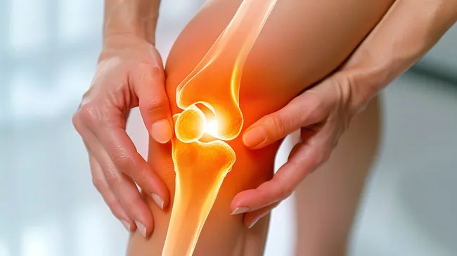 Schmerzendes Kniegelenk, medizinische Illustration