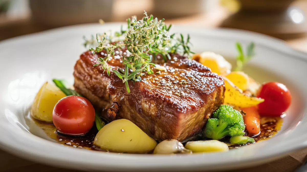 Schmorbraten auf Berliner Art mit frischem Gemüse