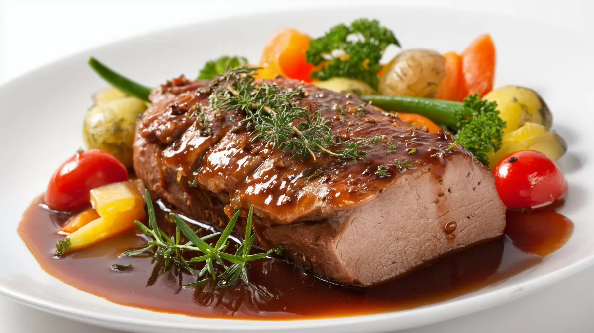 Schmorbraten auf Berliner Art mit Gemüse und Soße