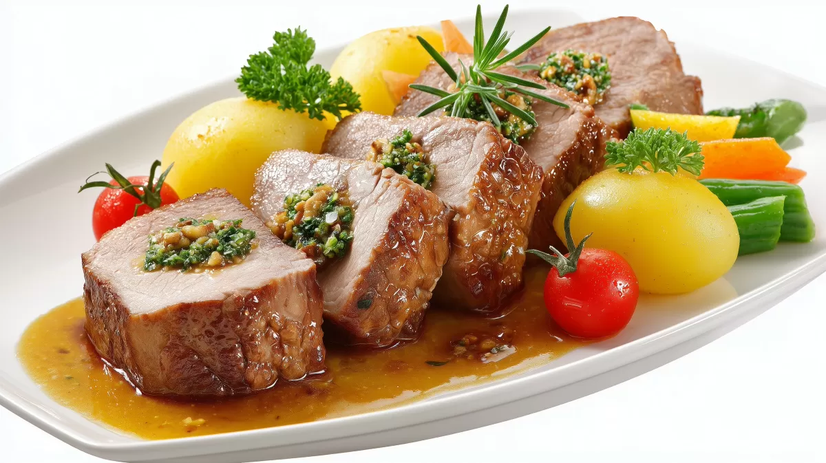 Schmorbraten auf Berliner Art mit Kartoffeln und Gemüse