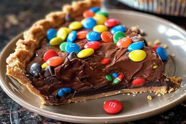 Schokoladenkuchen mit bunten Schokolinsen