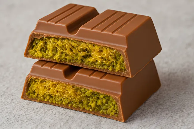 Schokoladenriegel mit Pistazien-Füllung