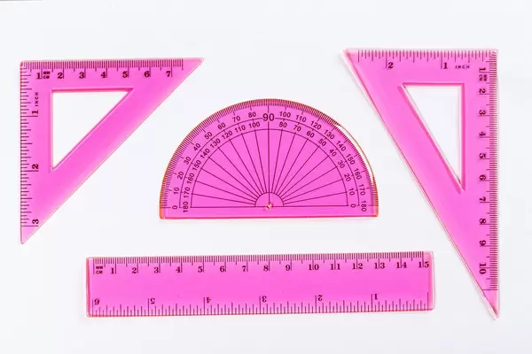 School drawing tools-triangle, ruler, protractor