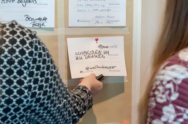 Schreiben um zu denken. Titel einer Session beim Barcamp