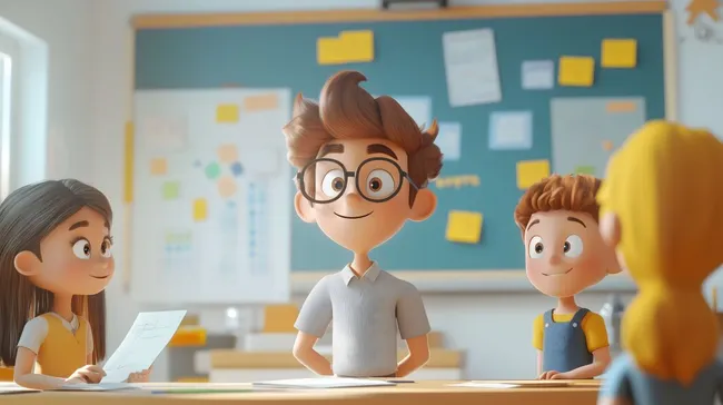 Schüler präsentieren Unterrichtsprojekt in der Schule