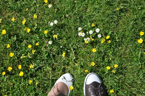 Schuhe auf Wiese