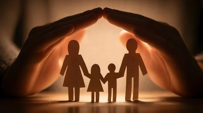 Schutz und Geborgenheit - Familienzusamenhalt-Konzept