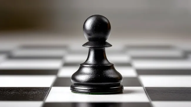 Schwarze Schachfigur auf schachbrett