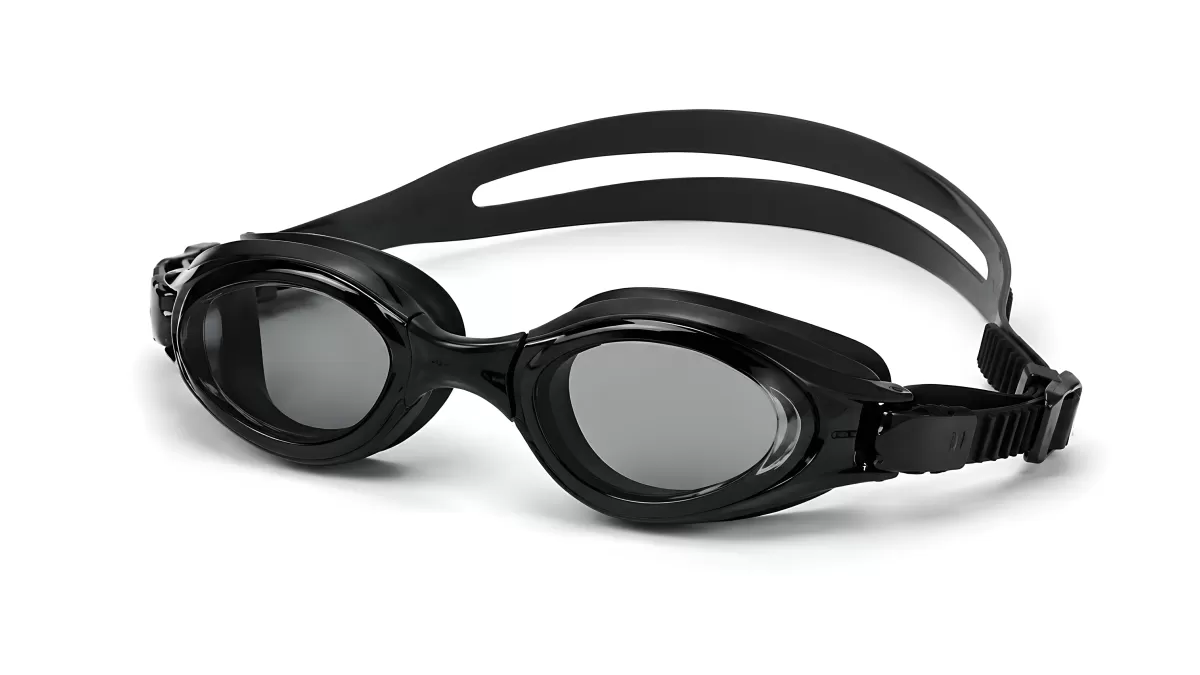 Schwarze Schwimmbrille mit getönten Gläsern