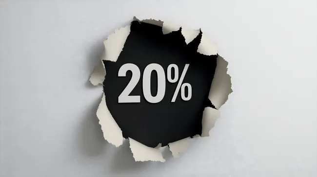 Schwarzer Rabatt-Aufkleber mit 20-Prozent-Rabatt