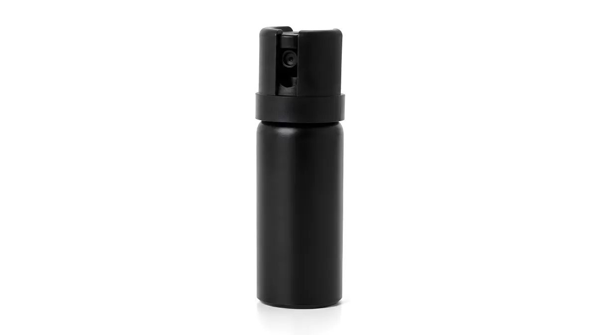 Schwarzes Pfefferspray in kompakter Zylinderform