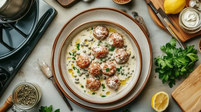 Schwedische Fleischbällchen in cremiger Sauce