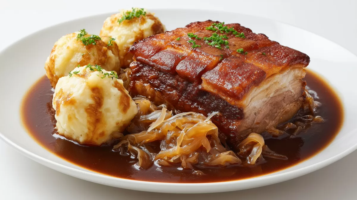 Schweinebraten mit Knödeln food – Bayrischer Genuss