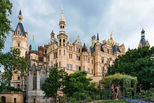 Schwerin Castle view with castle church from the inner yard
