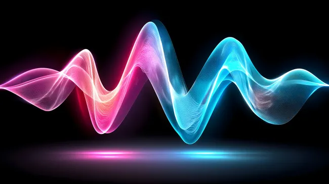 Schwungvolle Farbwellen in Blau und Pink