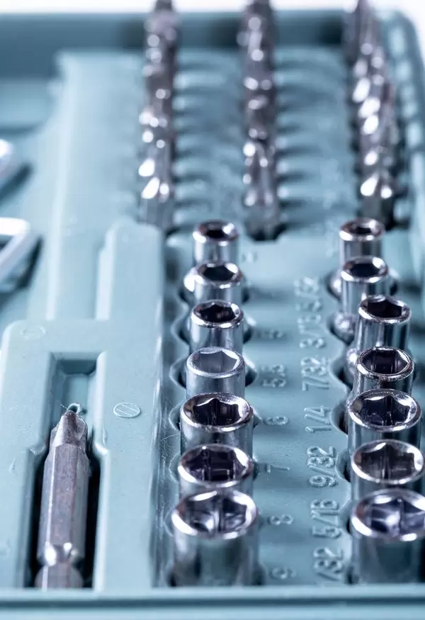 Screwdriver attachments close-up for home use