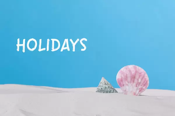 Seashells with Holidys text