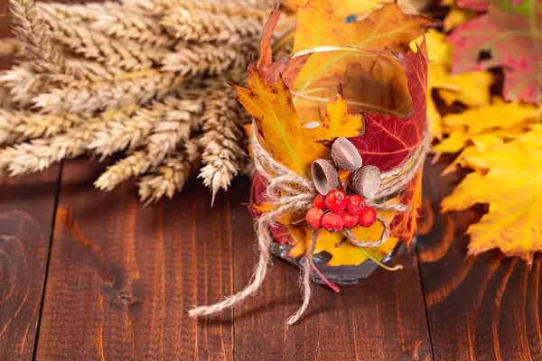 Selfmade autumn decoration for halloween season