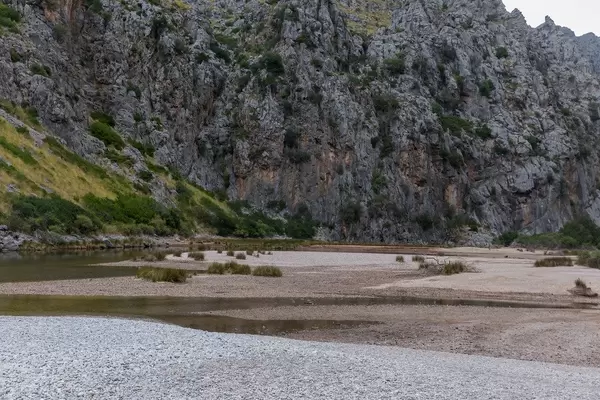 Serra de Tramuntana (Majorca): the rocky gorge with the riverbed of the Torrent de Pareis