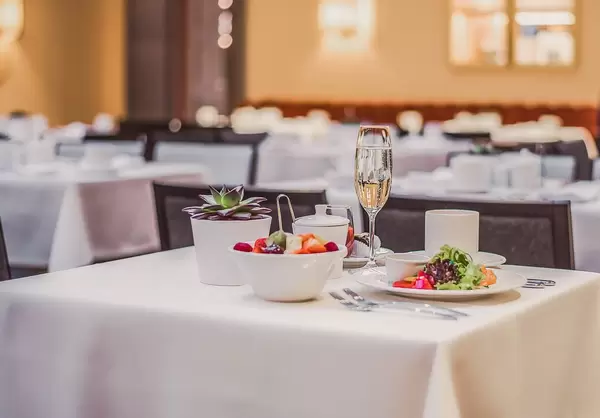Served Table with Breakfast