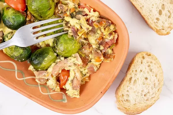 Served Vegetables with Bacon and Brussel Sprouts (Flip 2019)