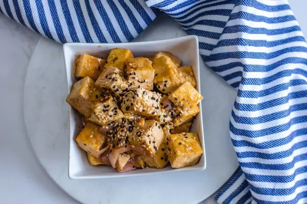 Sesame Tofu cubes Cooked  (Flip 2019)