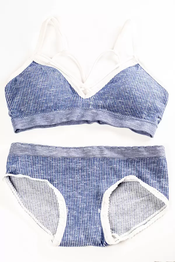 Set of blue sports lingerie underwear