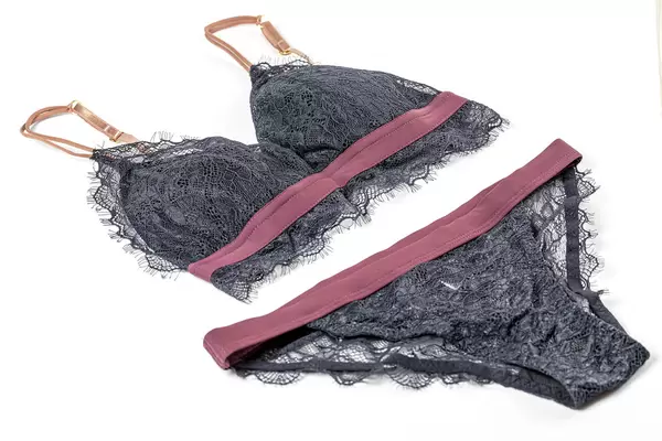 Set of female underwear on a white background