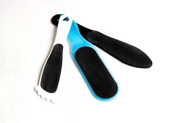 Set of three foot files on white backround