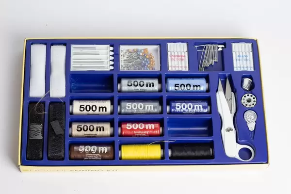 Sewing kit in a box