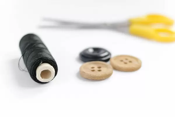 Sewing thread and buttons