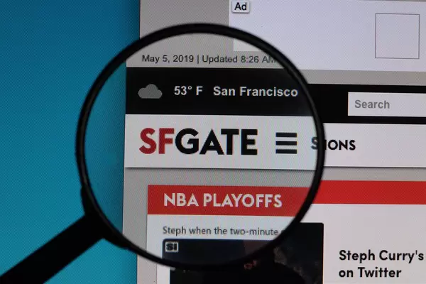 SFGate logo under magnifying glass