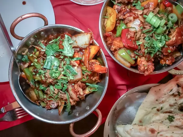 Shabji Garlic Chili - a very hot indian meal at the Ginti in Cologne