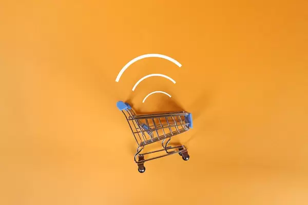 Shopping cart wi-fi symbol