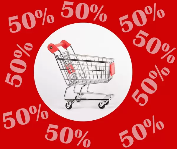 Shopping cart with 50% discount