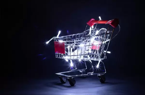 Shopping cart with Christmas lights  Flip 2019