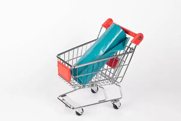 Shopping cart with plastic bags  Flip 2019