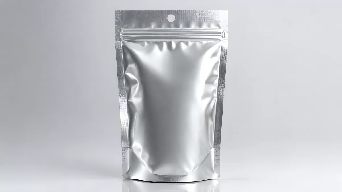 Silberne Standbodenbeutel Verpackung mit Zippverschluss