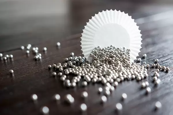 Silver color sprinkles