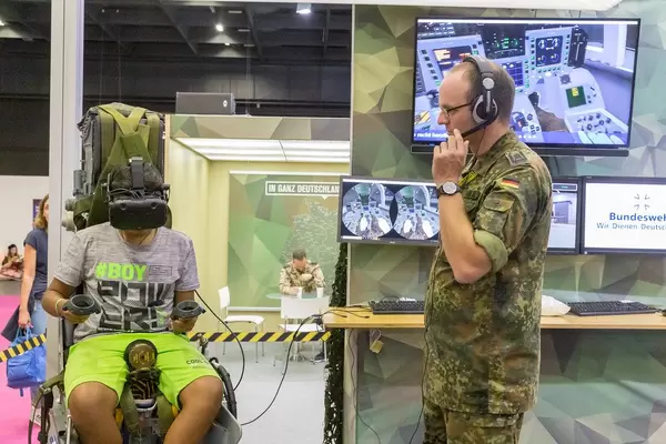 Simulationsspiel von der deutschen Bundeswehr auf der Gamescom 2019
