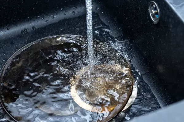 Sink, drain and flowing water for background (Flip 2019)