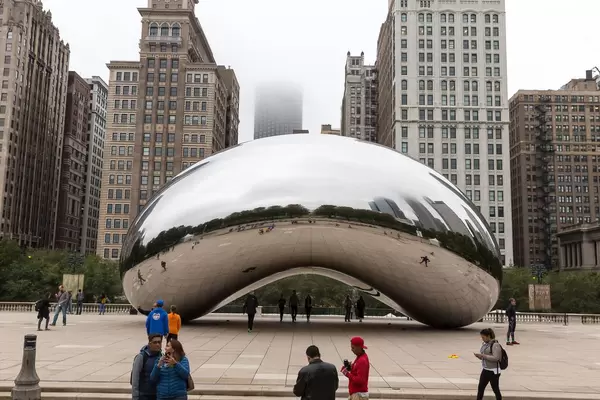 Skulptur Cloud Gate in Chicago