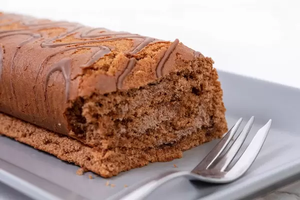Sliced Chocolate Roll Cake on the plate (Flip 2019)