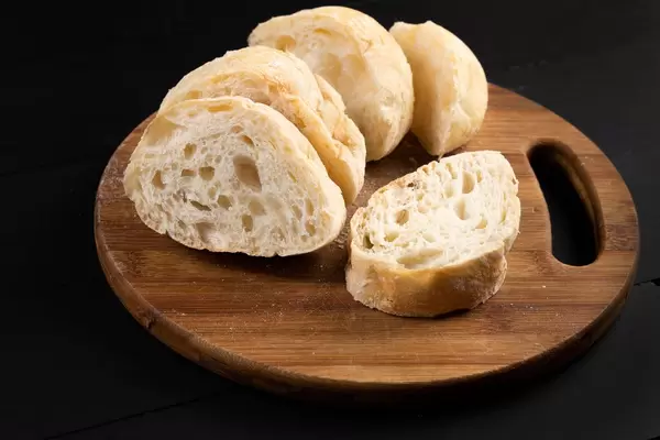 Sliced White Bread on the wooden board