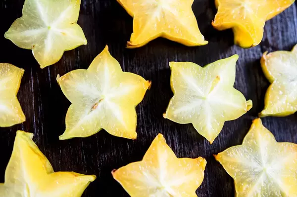 Slices of tropical carambola fruit
