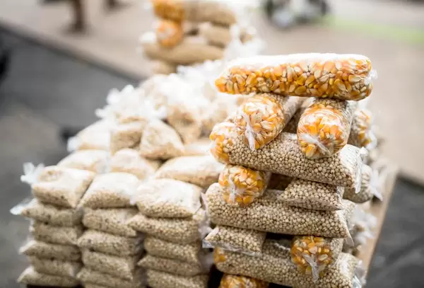 Small corn bags for street dove feeding