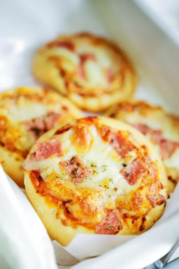 Small ham pizzas